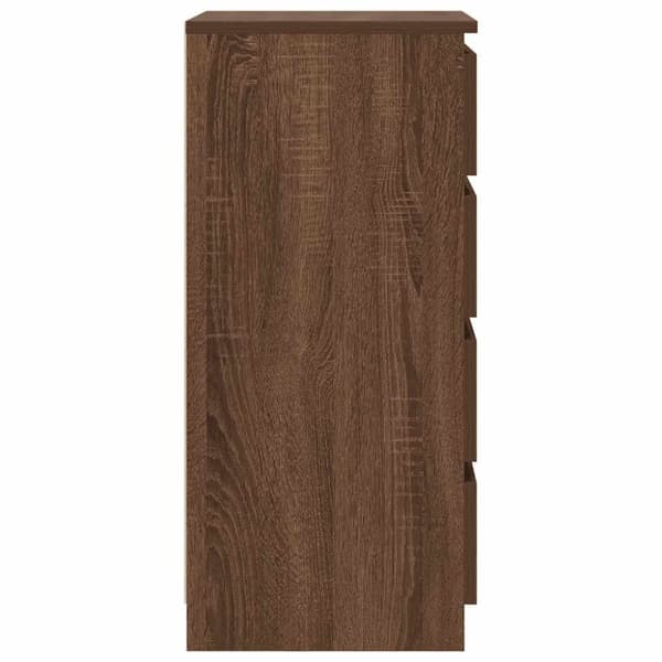 vidaXL Skjenk med skuffer brun eik 37,5x35x99 cm konstruert tre