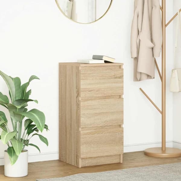vidaXL Skjenk sonoma eik 37,5x35x76 cm konstruert tre