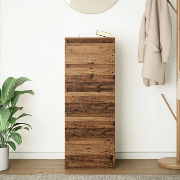 vidaXL Skänk med lådor gammalt trä 37,5x35x99 cm konstruerat trä