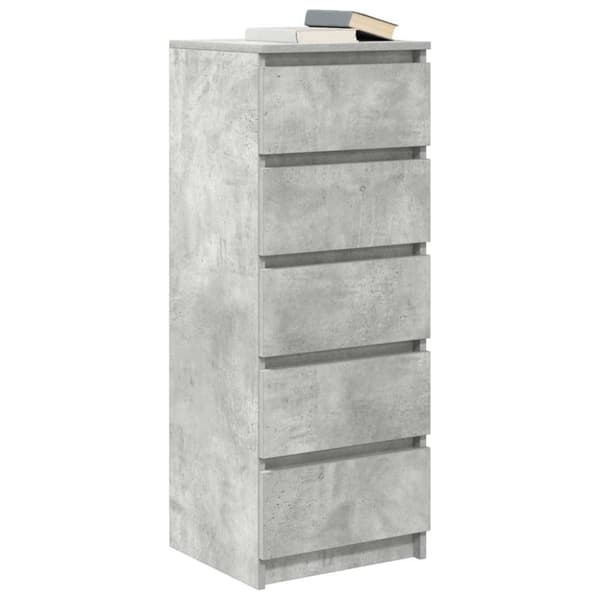 vidaXL Skjenk med skuffer betonggrå 37,5x35x99 cm konstruert tre