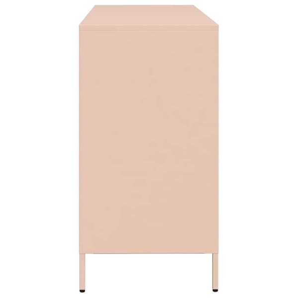 vidaXL skab 135x39x73,5 cm koldvalset stål lyserød