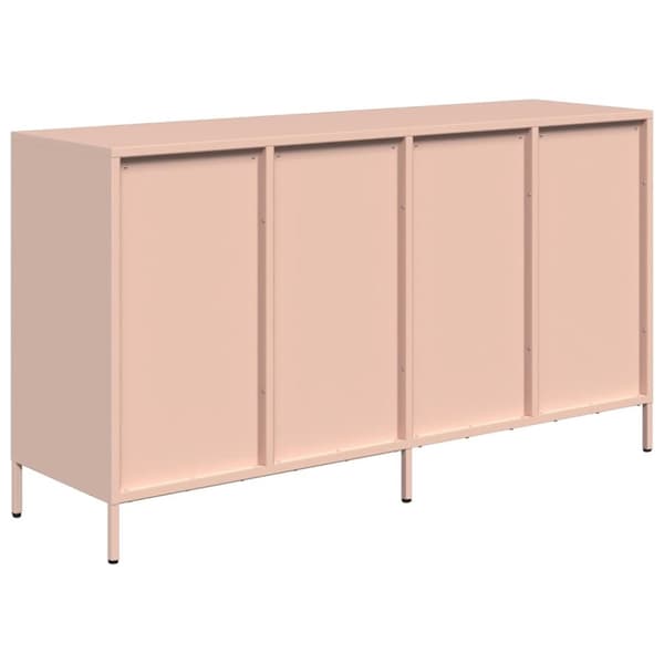 vidaXL skab 135x39x73,5 cm koldvalset stål lyserød