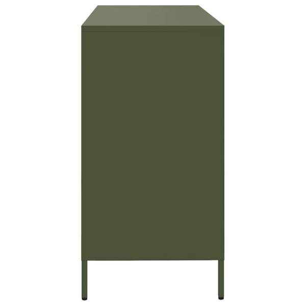 vidaXL skab 135x39x73,5 cm koldvalset stål olivengrøn