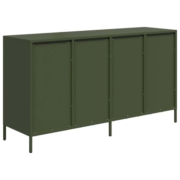 vidaXL skab 135x39x73,5 cm koldvalset stål olivengrøn