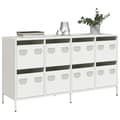 Pikkukuva 2 / 11: vidaXL senkki Valkoinen 135x39x73,5 cm Kylmävalssattu teräs