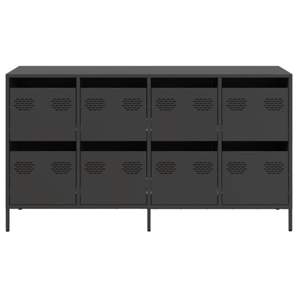 vidaXL skænk 135x39x73,5 cm koldvalset stål sort