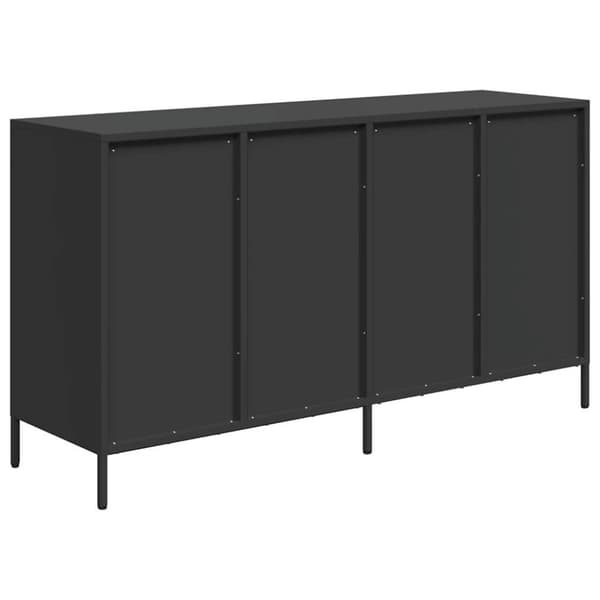 vidaXL skænk 135x39x73,5 cm koldvalset stål sort
