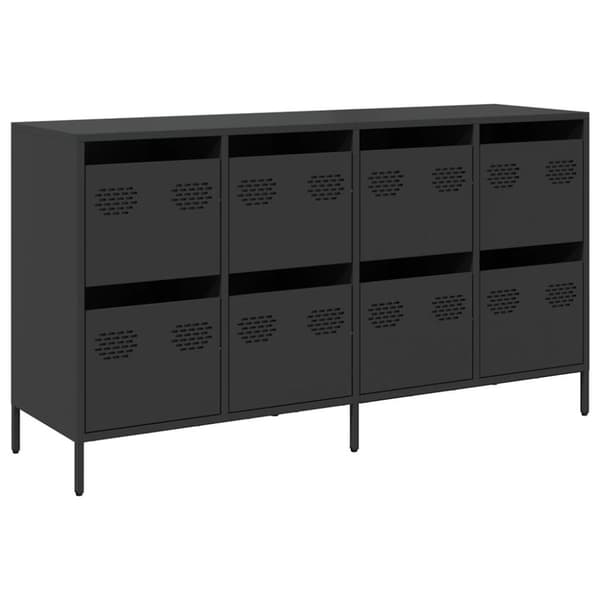vidaXL skænk 135x39x73,5 cm koldvalset stål sort