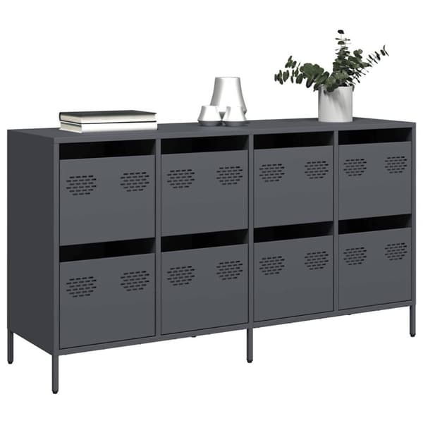 vidaXL skænk 135x39x73,5 cm koldvalset stål antracitgrå