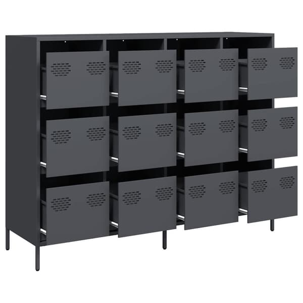 vidaXL skænk 135x39x103,5 cm koldvalset stål antracitgrå