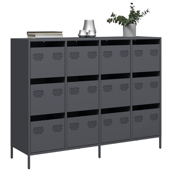 vidaXL skænk 135x39x103,5 cm koldvalset stål antracitgrå