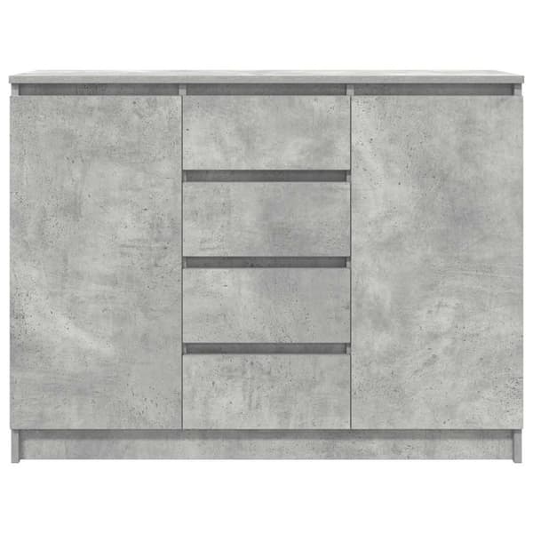 vidaXL Skjenk med skuffer betonggrå 100,5x35x76 cm konstruert tre