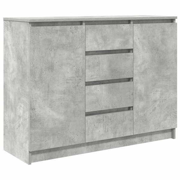 vidaXL Skjenk med skuffer betonggrå 100,5x35x76 cm konstruert tre