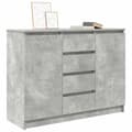 Pikkukuva 5 / 11: vidaXL Senkki laatikoilla betoninharmaa 100,5x35x76 cm tekninen puu