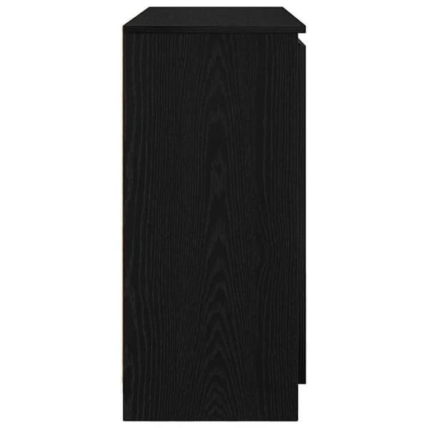 vidaXL skænk med skuffer 100,5x35x76 cm konstrueret træ sort egetræ