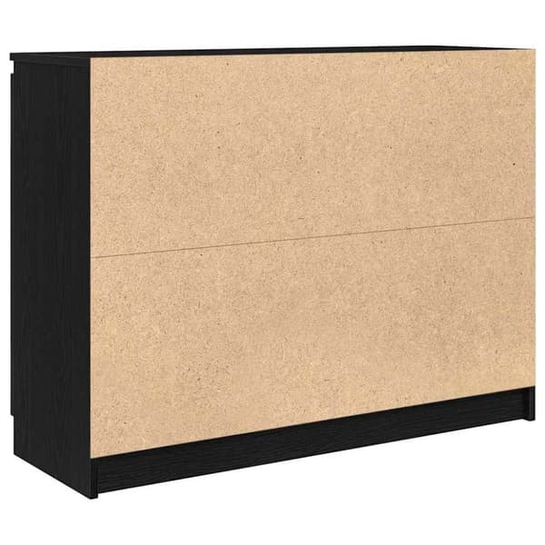 vidaXL skænk med skuffer 100,5x35x76 cm konstrueret træ sort egetræ