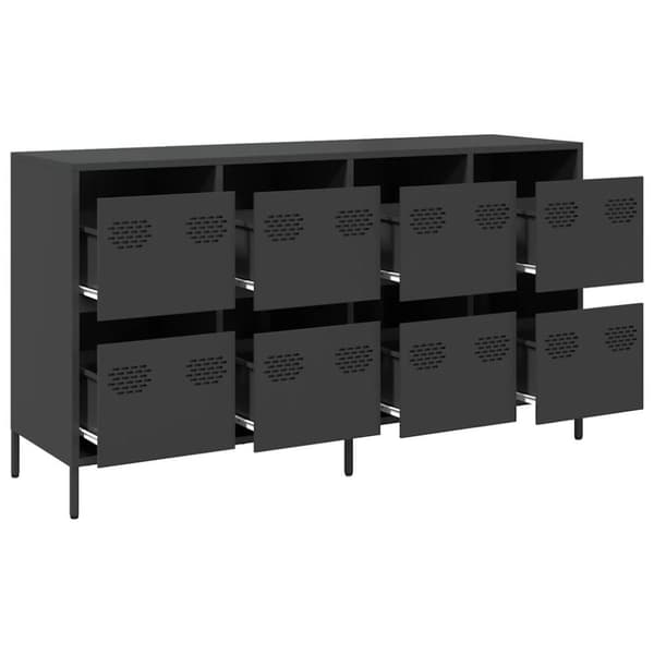 vidaXL Skjenk svart 135x39x73,5 cm kaldvalset stål