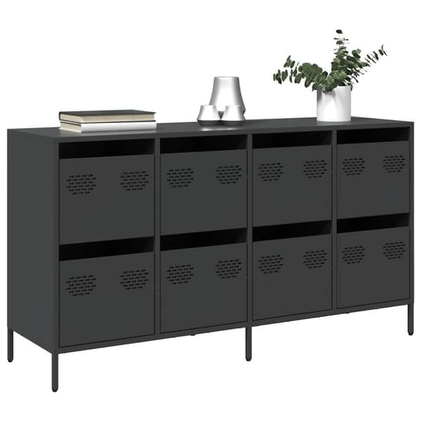 vidaXL Skjenk svart 135x39x73,5 cm kaldvalset stål