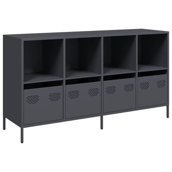 vidaXL skænk 135x39x73,5 cm koldvalset stål antracitgrå