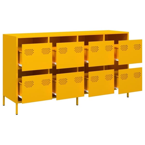vidaXL Senkki Sinapinkeltainen 135x39x73,5 cm Kylmävalssattu teräs