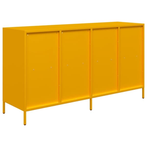 vidaXL Skänk senapsgul 135x39x73,5 cm kallvalsat stål