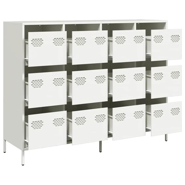 vidaXL skænk 135x39x103,5 cm koldvalset stål hvid