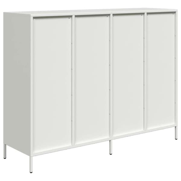 vidaXL skænk 135x39x103,5 cm koldvalset stål hvid