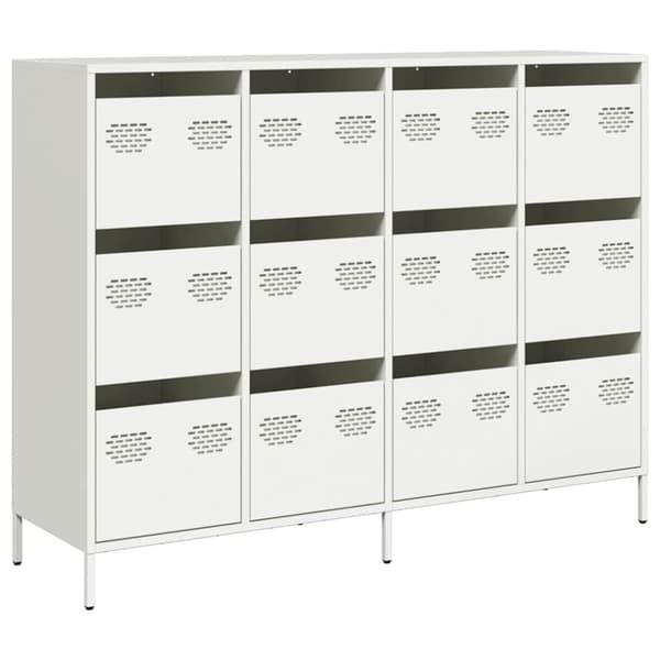 vidaXL skænk 135x39x103,5 cm koldvalset stål hvid