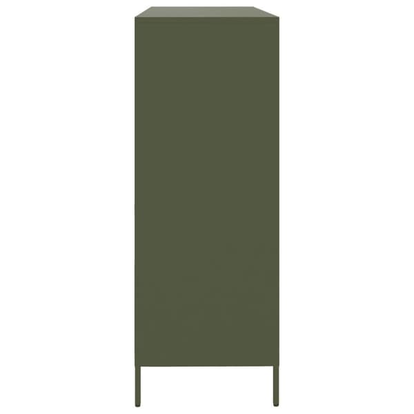 vidaXL Skjenk olivengrønn 135x39x103,5 cm kaldvalset stål