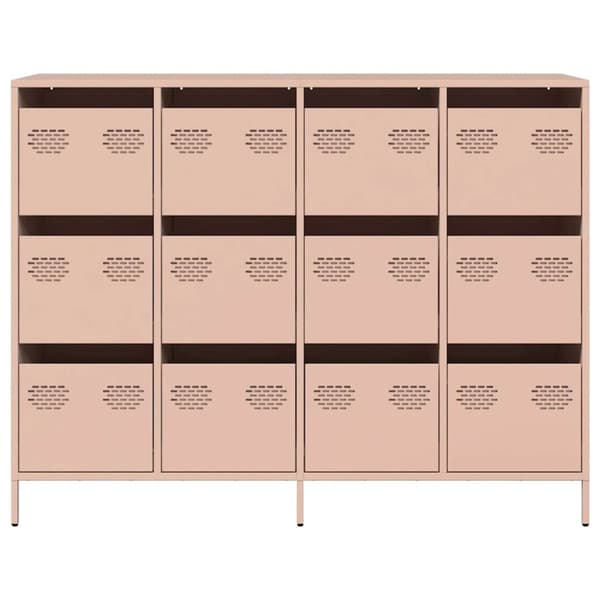 vidaXL skab 135x39x103,5 cm koldvalset stål lyserød