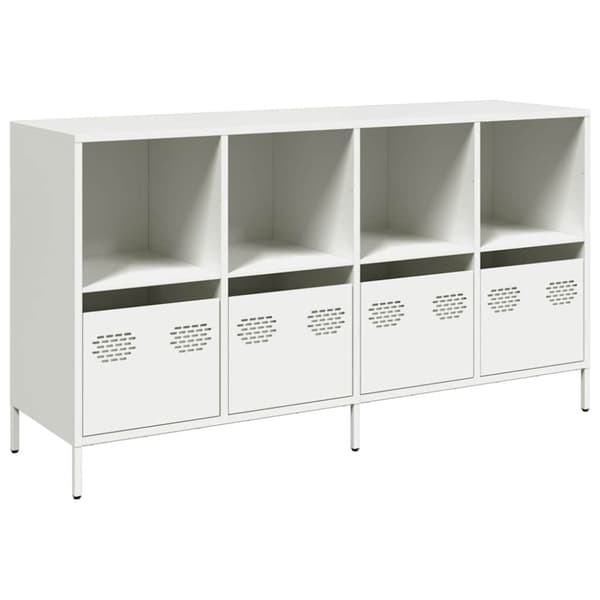 vidaXL skænk 135x39x73,5 cm koldvalset stål hvid