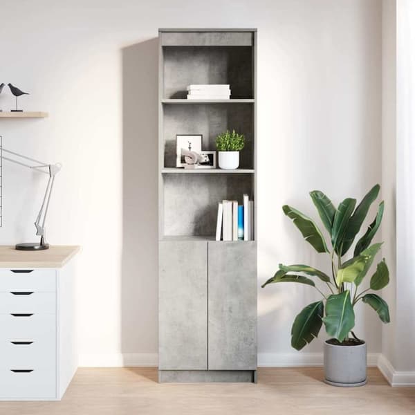 vidaXL Kaappi betoninharmaa 50x35x180 cm tekninen puu