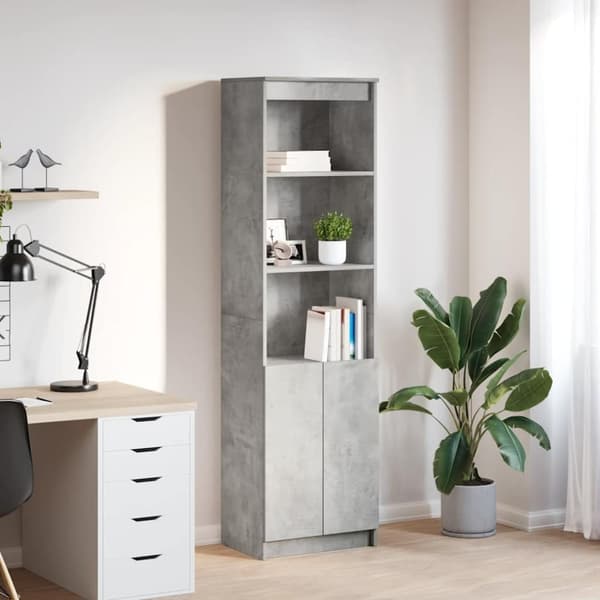 vidaXL Kaappi betoninharmaa 50x35x180 cm tekninen puu