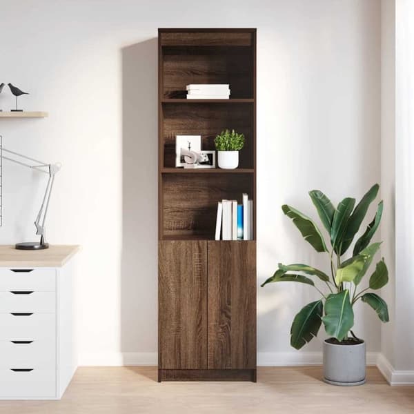 vidaXL højskab 50x35x180 cm konstrueret træ brun egetræsfarve