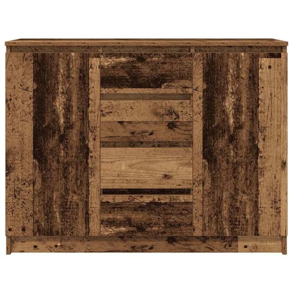 vidaXL skænk med skuffer 100,5x35x76 cm konstrueret træ antikt træ