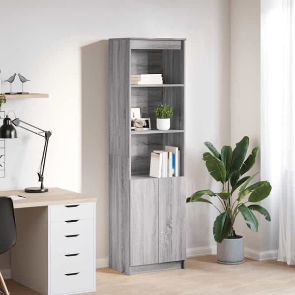vidaXL højskab 50x35x180 cm konstrueret træ grå sonoma-eg
