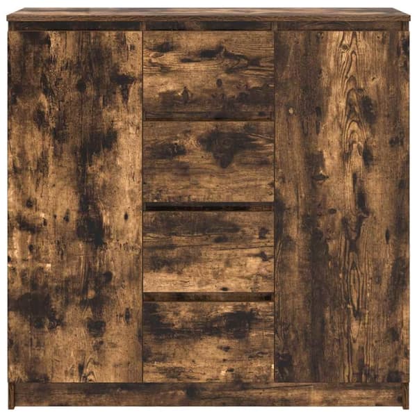 vidaXL Skjenk med skuffer røkt eik 100,5x35x98,5 cm konstruert tre
