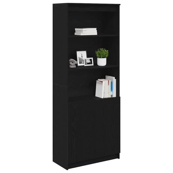 vidaXL Høybord svart eik 70x35x180 cm konstruert tre
