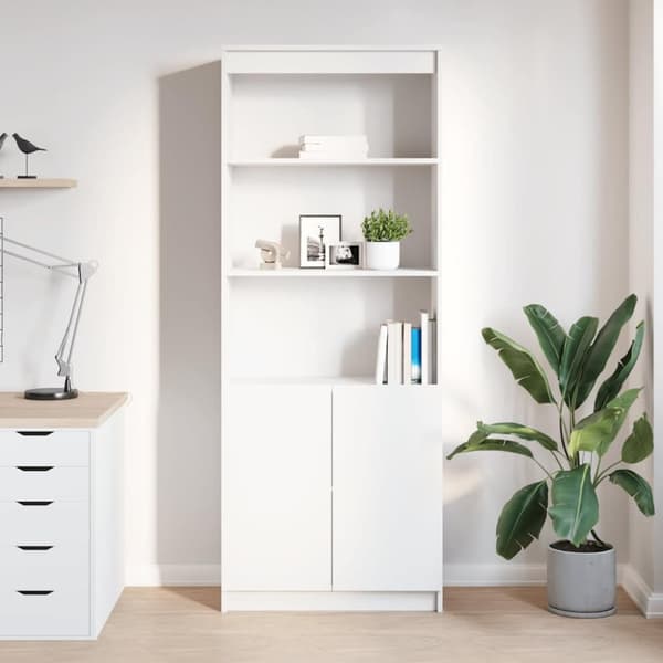 vidaXL højskab 70x35x180 cm konstrueret træ hvid