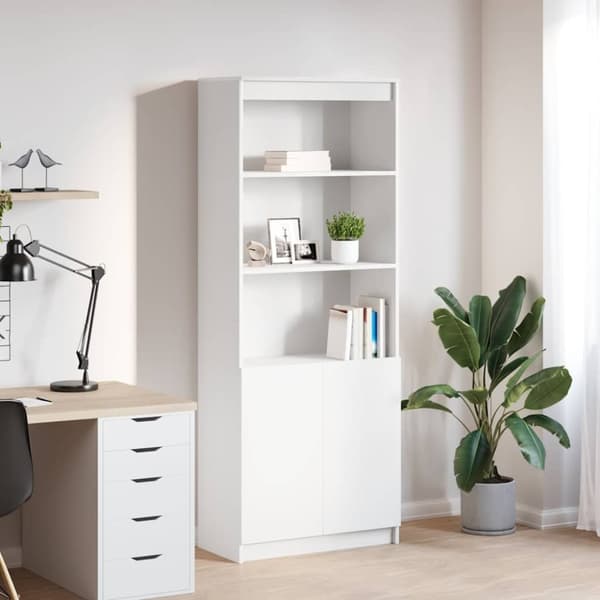 vidaXL højskab 70x35x180 cm konstrueret træ hvid