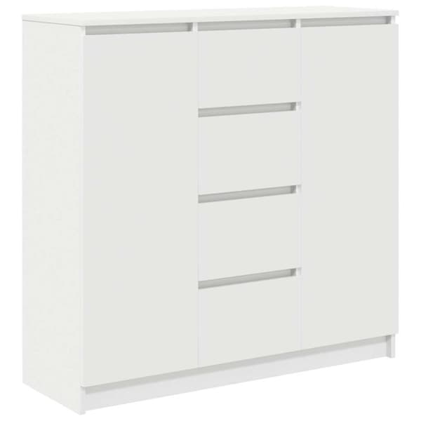 vidaXL Skjenk med skuffer hvit 100,5x35x76 cm konstruert tre