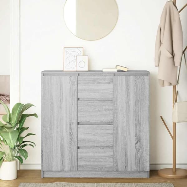 vidaXL Senkki laatikoilla harmaa sonoma 100,5x35x98,5 cm tekninen puu