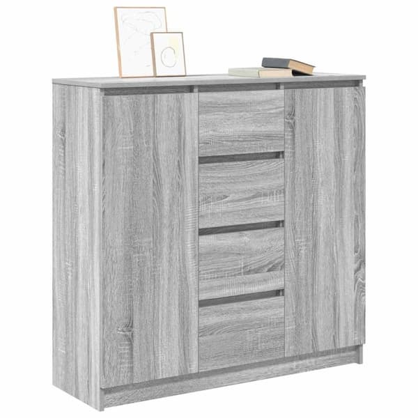 vidaXL Senkki laatikoilla harmaa sonoma 100,5x35x98,5 cm tekninen puu