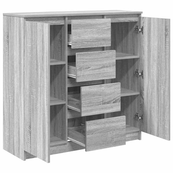 vidaXL Senkki laatikoilla harmaa sonoma 100,5x35x98,5 cm tekninen puu