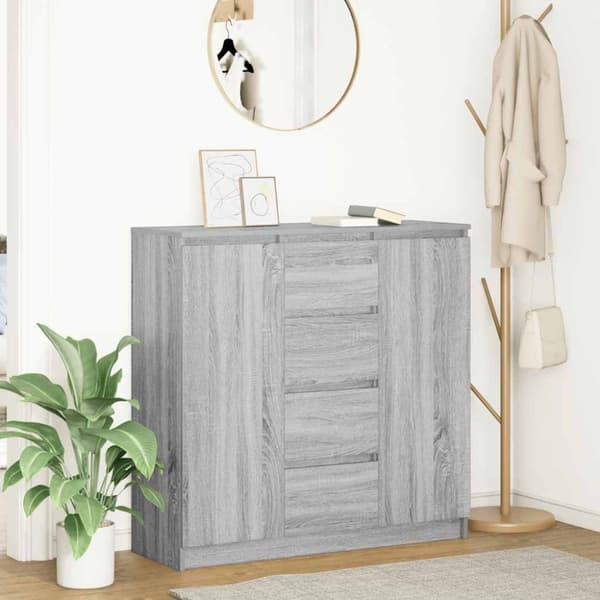 vidaXL Senkki laatikoilla harmaa sonoma 100,5x35x98,5 cm tekninen puu