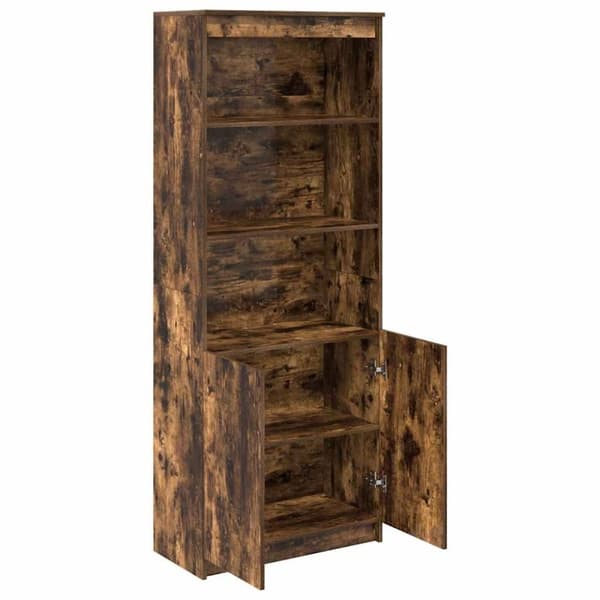 vidaXL højskab 70x35x180 cm konstrueret træ røget egetræsfarve