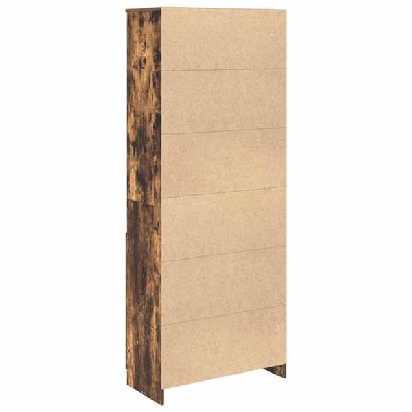 vidaXL højskab 70x35x180 cm konstrueret træ røget egetræsfarve