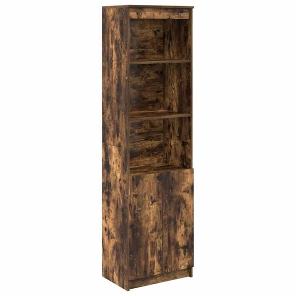 vidaXL højskab 50x35x180 cm konstrueret træ røget egetræsfarve