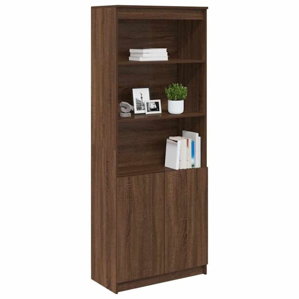 vidaXL højskab 70x35x180 cm konstrueret træ brun egetræsfarve