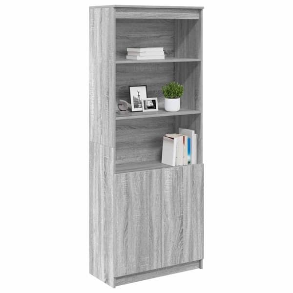 vidaXL højskab 70x35x180 cm konstrueret træ grå sonoma-eg